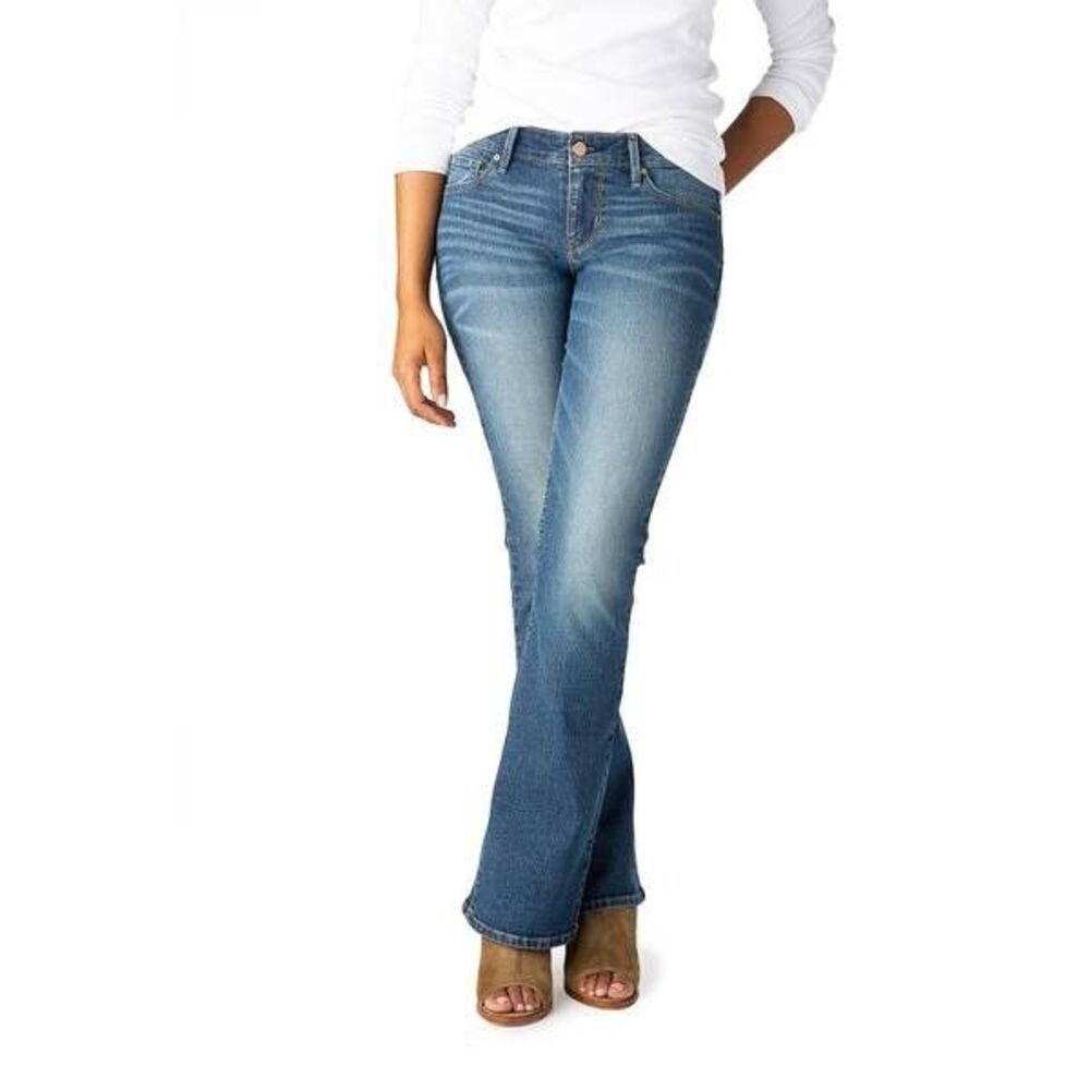 Signature Gold Levi Strauss Simply Stretch Bootcut Jeans Womens 10 Blue NEW